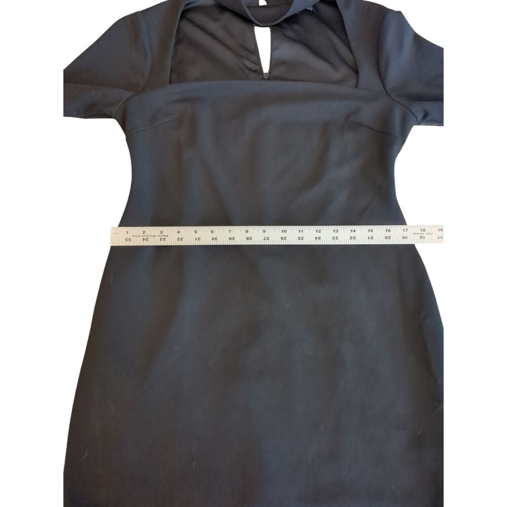 Lulu's Long Sleeve Bodycon Black Dress Mini Cut Out Dress XL - Picture 5 of 9